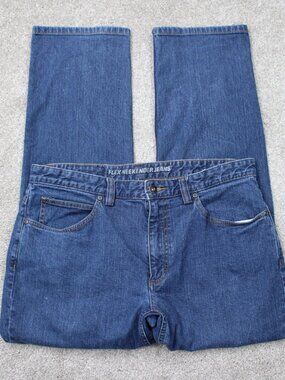 Duluth Jeans Mens 34x30 Blue DuluthFlex Ballroom Weekender Standard Fit Denim